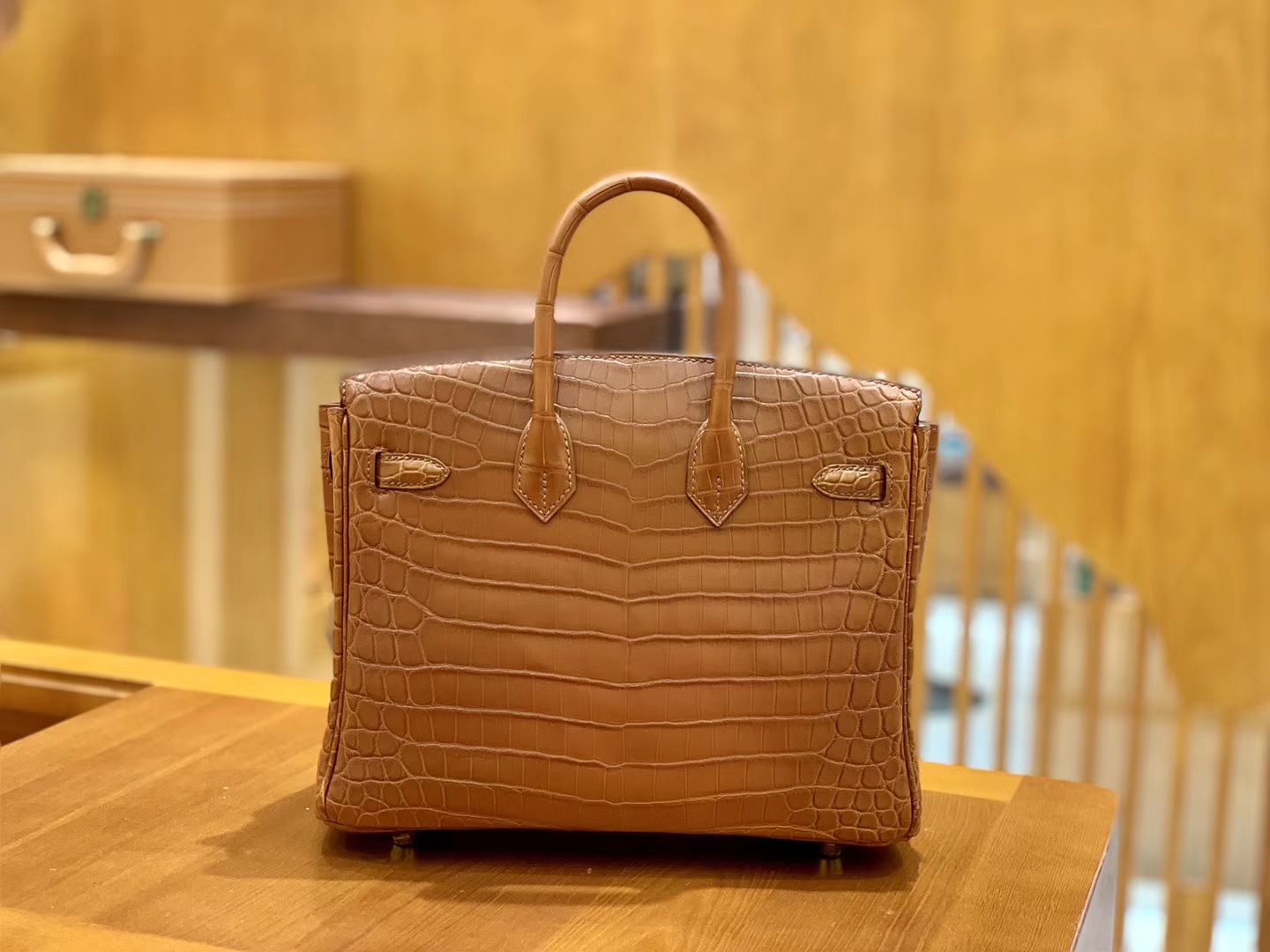 Hermès（爱马仕）Birkin 25cm 蜜糖棕 金扣 尼罗 雾面 鳄鱼皮 全手工