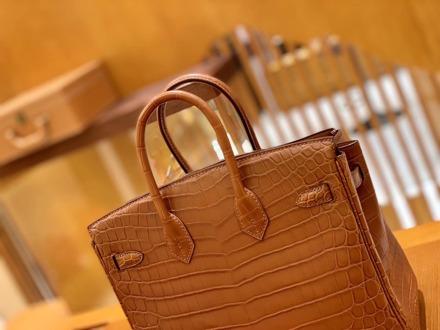 Hermès（爱马仕）Birkin 25cm 蜜糖棕 金扣 尼罗 雾面 鳄鱼皮 全手工