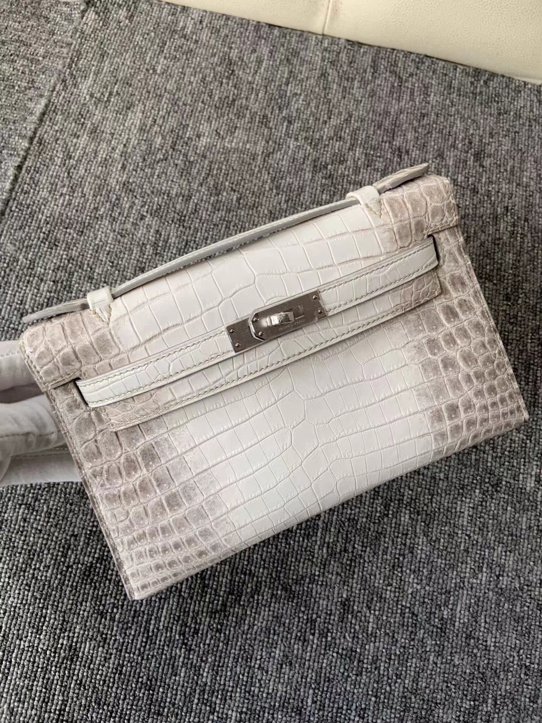 Hermès（爱马仕）Minikelly pochette 22cm Himalaya 喜马拉雅 银扣 手拿包 晚宴包 定制
