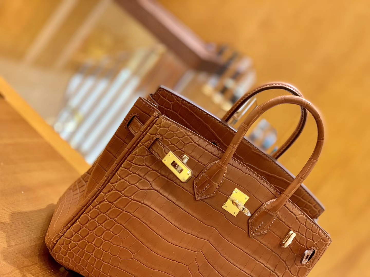 Hermès（爱马仕）Birkin 25cm 蜜糖棕 金扣 尼罗 雾面 鳄鱼皮 全手工