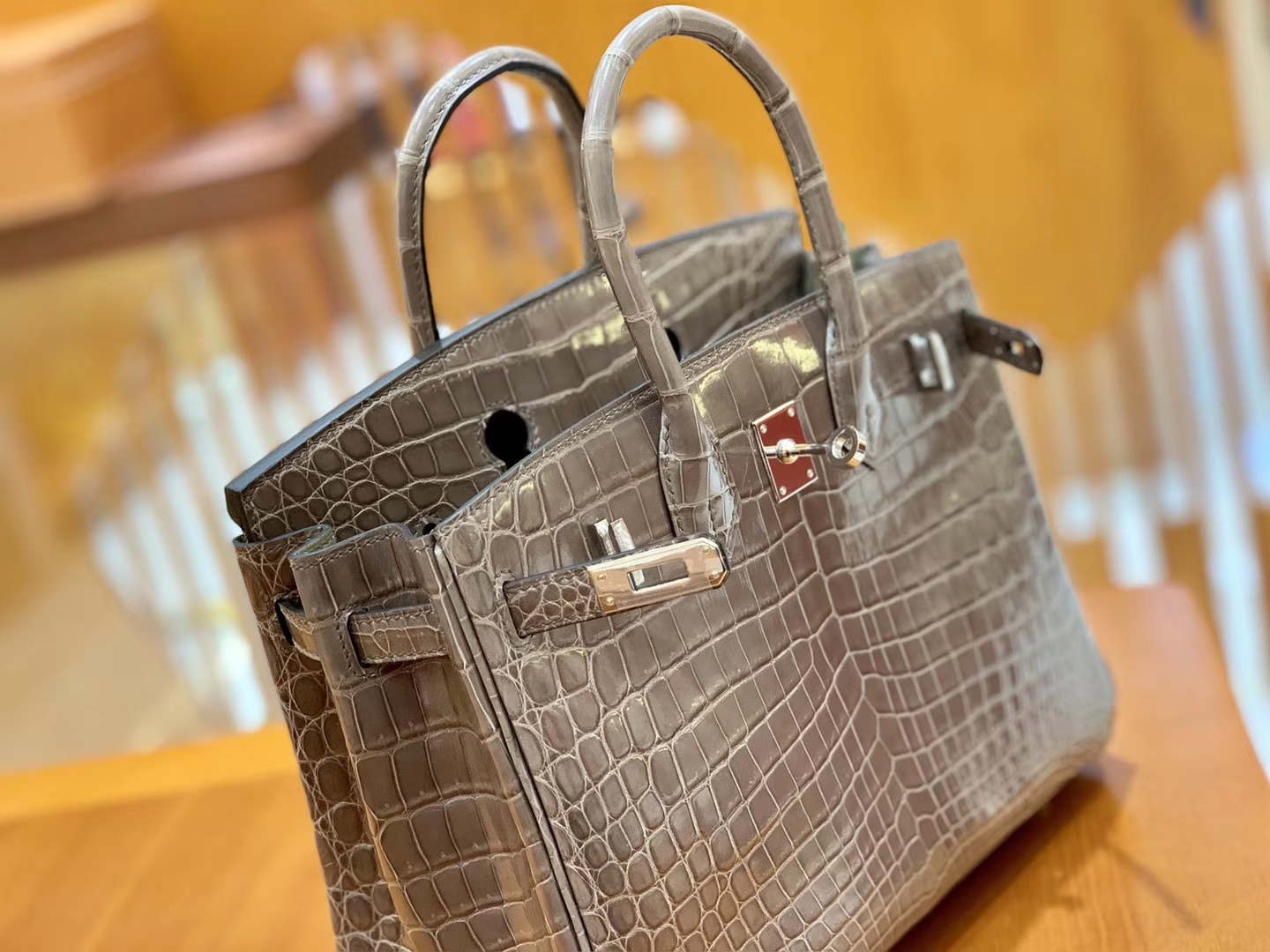 Hermès（爱马仕）Birkin 30cm 斑鸠灰 灰扣 一级皮 尼罗鳄鱼皮 臻品级别