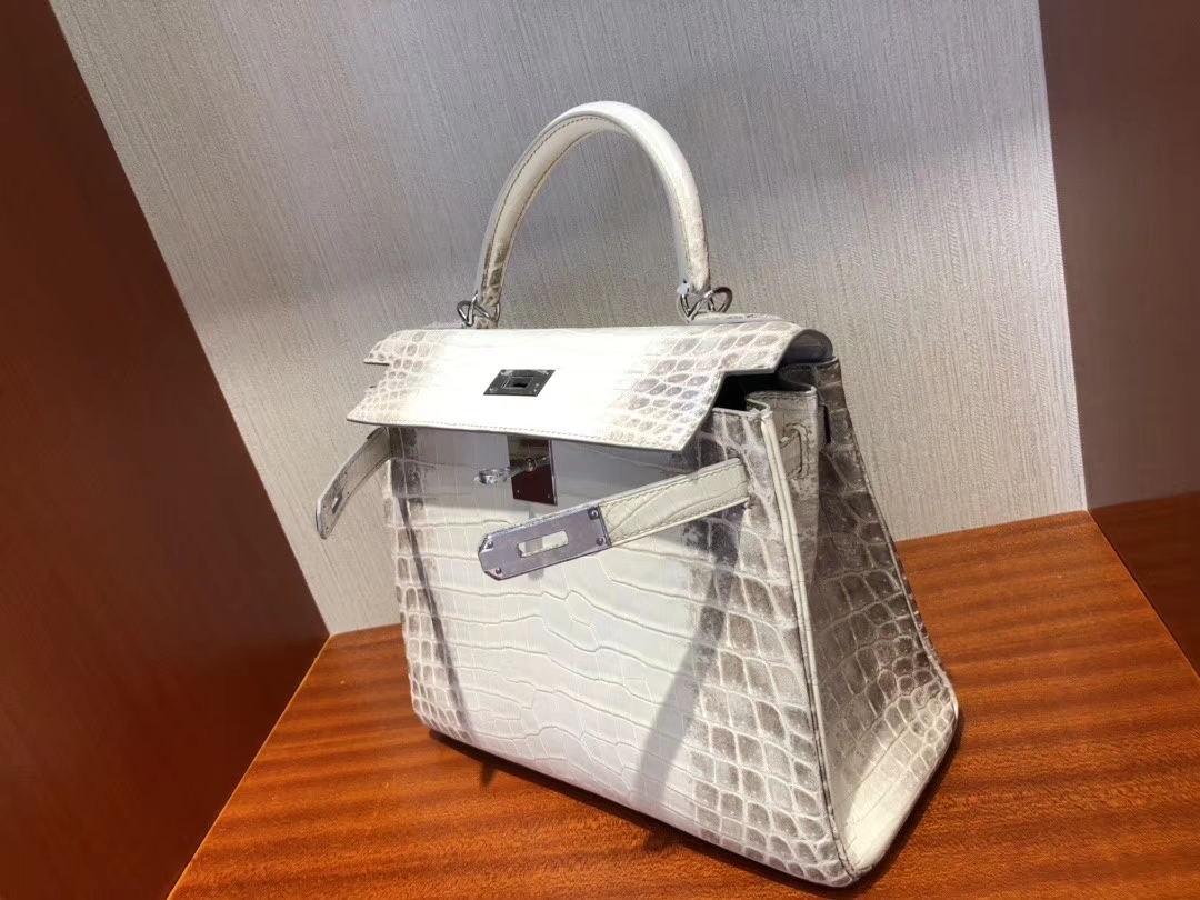 Hermès(爱马仕)Kelly 28cm Himalaya 喜马拉雅 银扣 包中皇后 顶级手缝 超美现货-拉尔森鳄鱼皮具定制 - 爱马仕包包官网 Hermès(爱马仕)Kelly 28cm Himalaya 喜马拉雅 银扣 包中皇后 顶级手缝 超美现货
