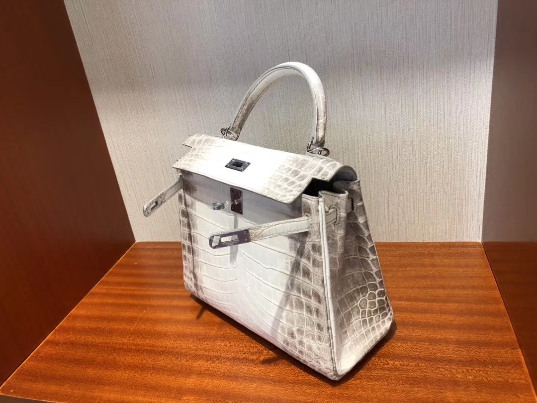 Hermès（爱马仕）Kelly 25cm Himalaya 喜马拉雅 银扣 包中皇后 顶级手缝 超美现货