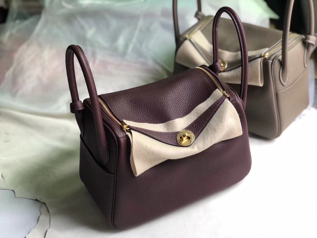 Hermès（爱马仕）Lindy 琳迪包 波尔多酒红 金扣 26cm
