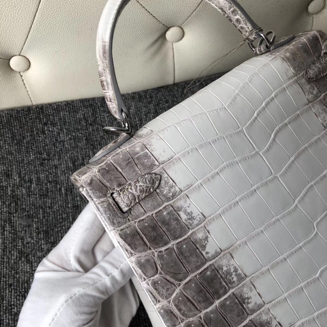 Hermès（爱马仕）Kelly 25cm Himalaya 喜马拉雅 包中皇后 银扣 品相完美 现货