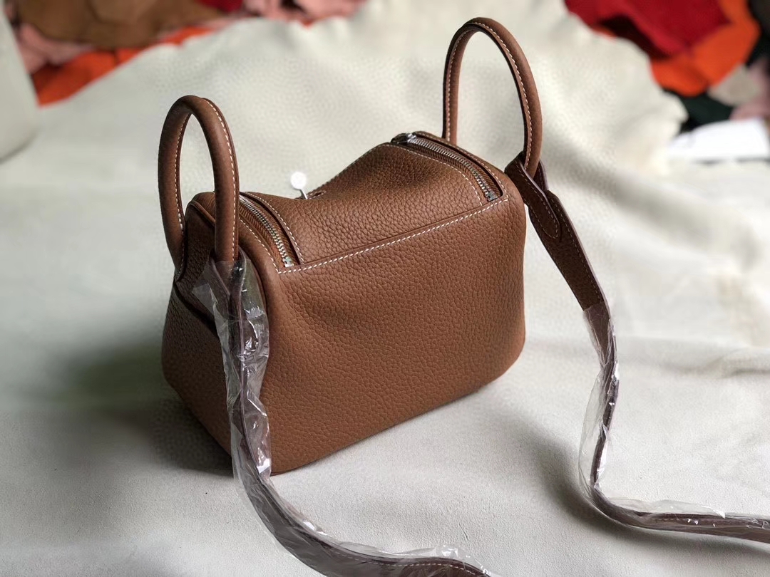 Hermès（爱马仕）Mini lindy 20cm ck37 金棕色 银扣 顶级手缝 小可爱 现货