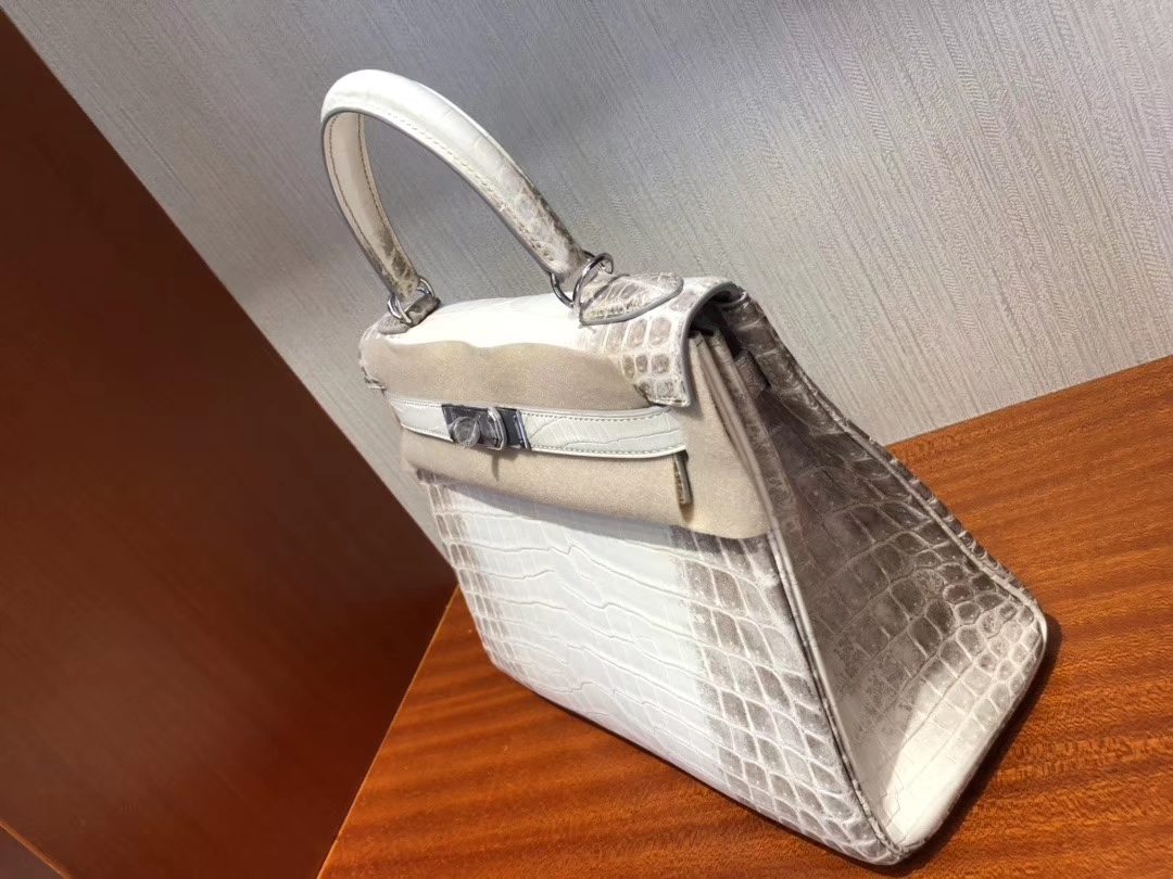 Hermès（爱马仕）Kelly 28cm Himalaya 喜马拉雅 银扣 包中皇后 顶级手缝 超美现货