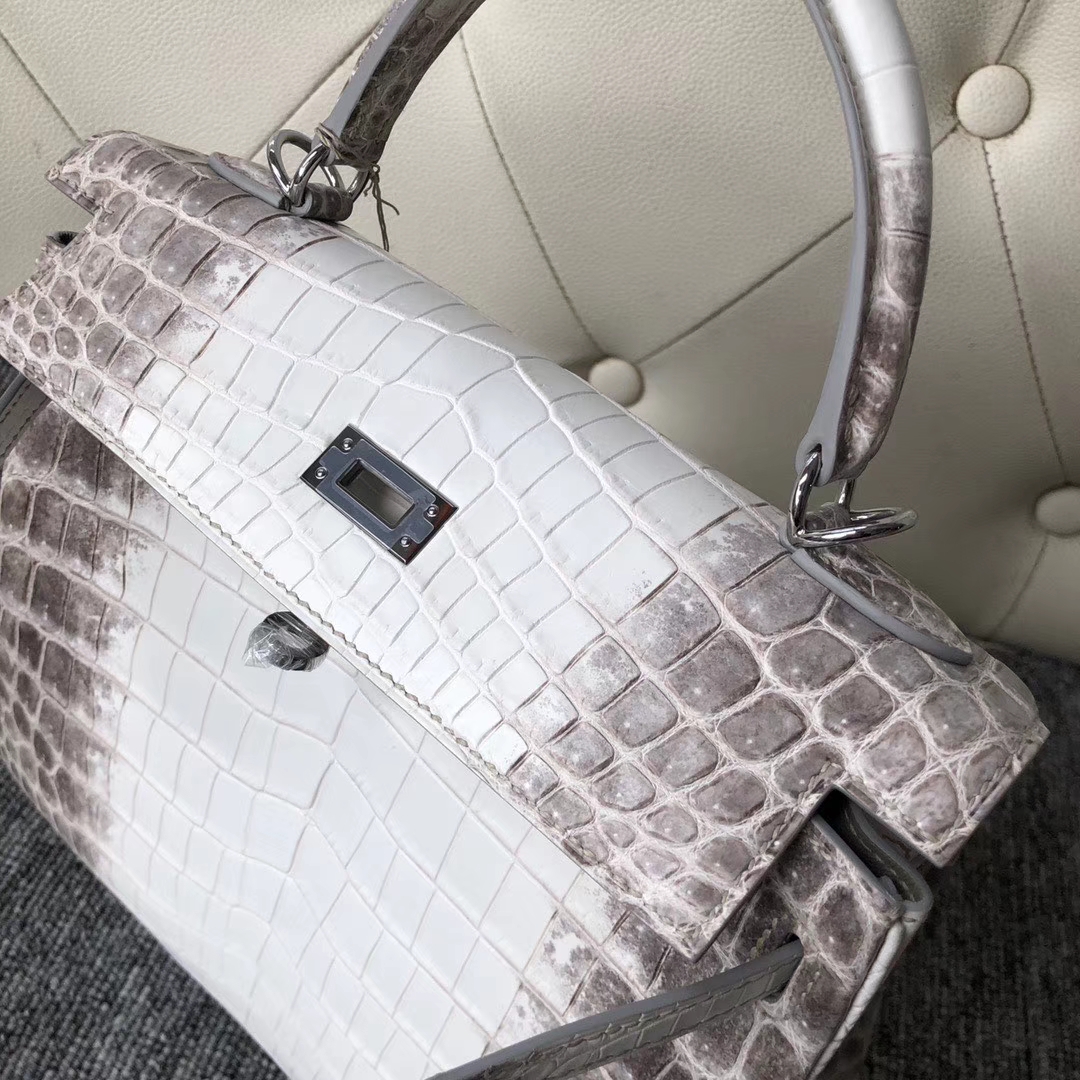 Hermès（爱马仕）Kelly 25cm Himalaya 喜马拉雅 包中皇后 银扣 品相完美 现货