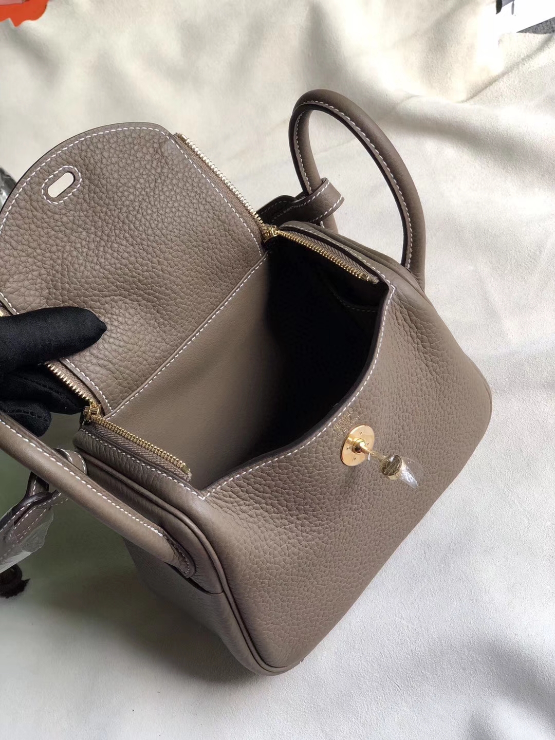 Hermès（爱马仕）Mini lindy 20cm ck18大象灰 Etoupe  金扣 银扣 顶级手缝 小可爱