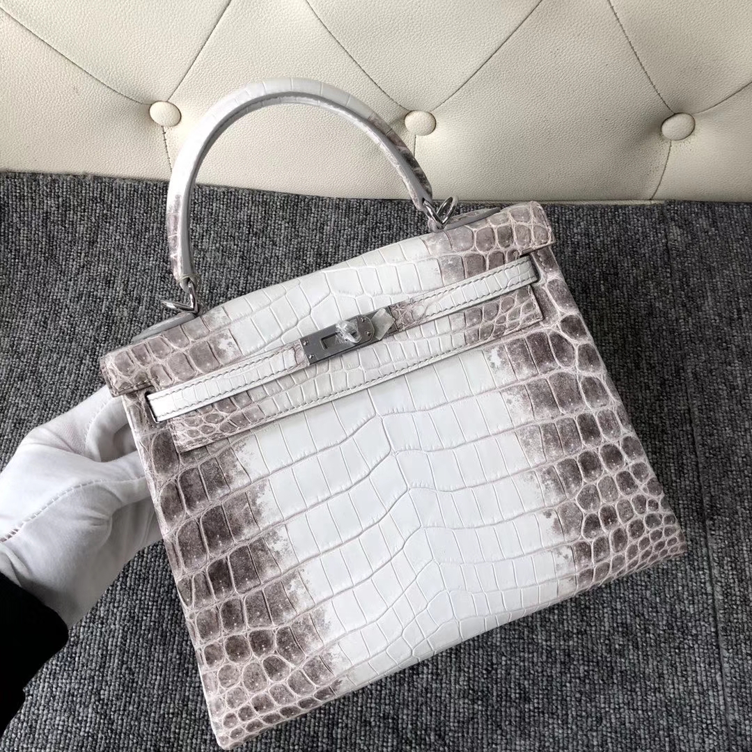Hermès（爱马仕）Kelly 25cm Himalaya 喜马拉雅 包中皇后 银扣 品相完美 现货