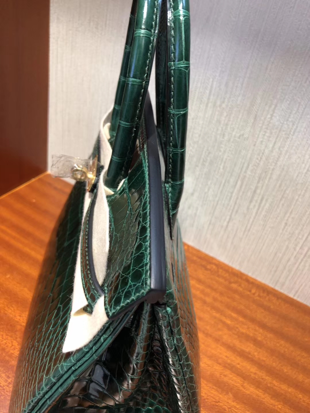 Hermès（爱马仕）Birkin 25cm Alligator shiny 亮面鳄鱼 ck67 祖母绿 Vert fonce 金扣 顶级手缝 现货