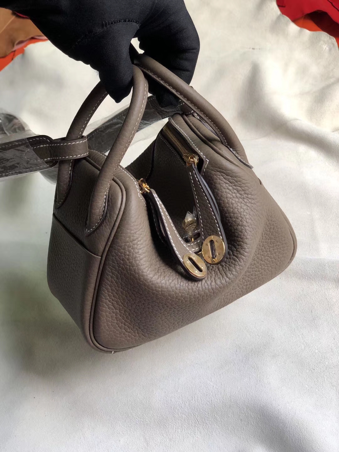 Hermès（爱马仕）Mini lindy 20cm ck18大象灰 Etoupe  金扣 银扣 顶级手缝 小可爱