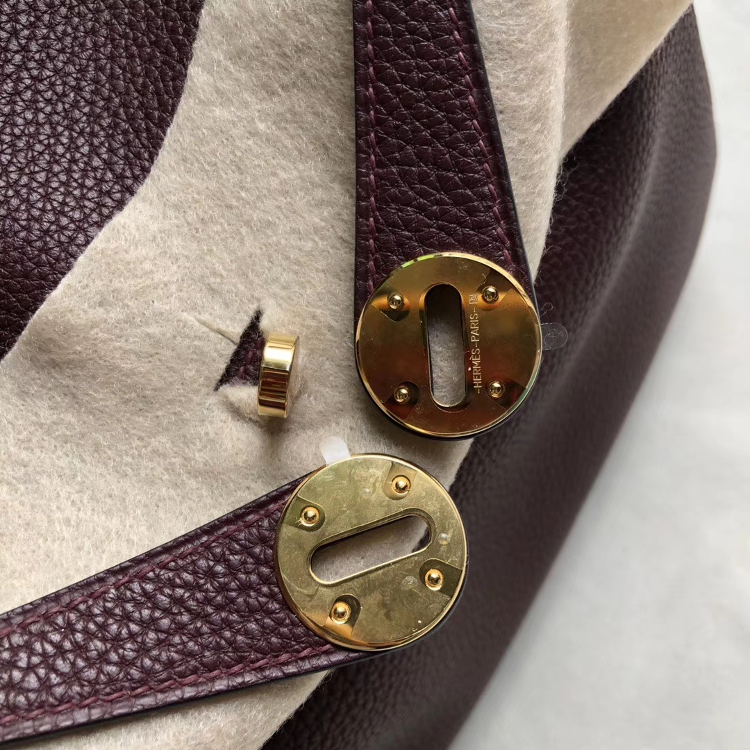 Hermès（爱马仕）Lindy 琳迪包 波尔多酒红 金扣 26cm