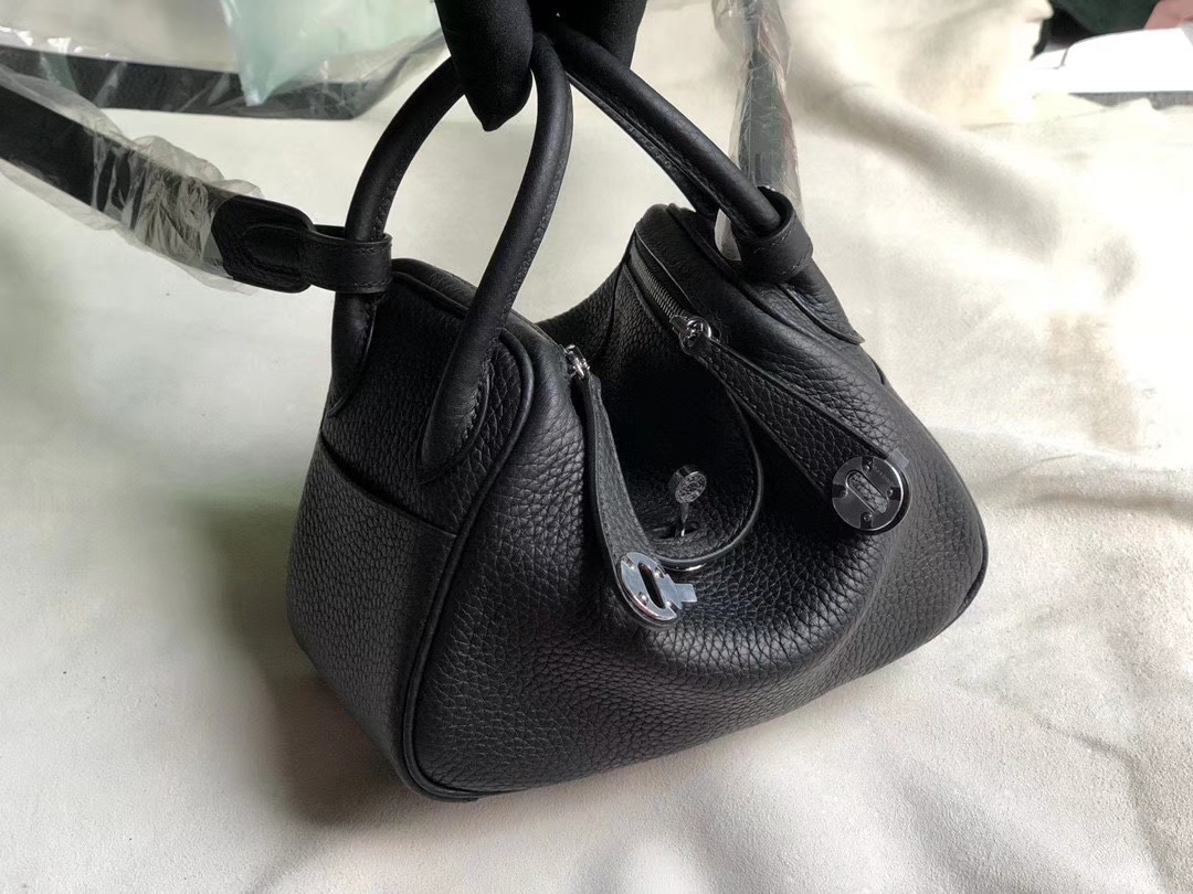 Hermès（爱马仕）Mini lindy 20cm  tc ck89 黑色 银扣 顶级手缝 小可爱 现货