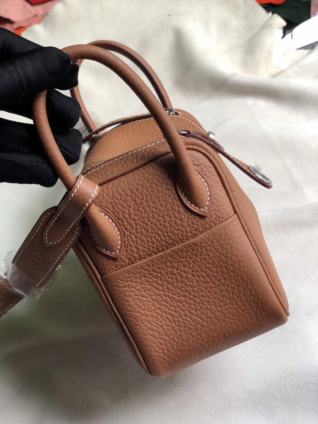 Hermès（爱马仕）Mini lindy 20cm ck37 金棕色 银扣 顶级手缝 小可爱 现货