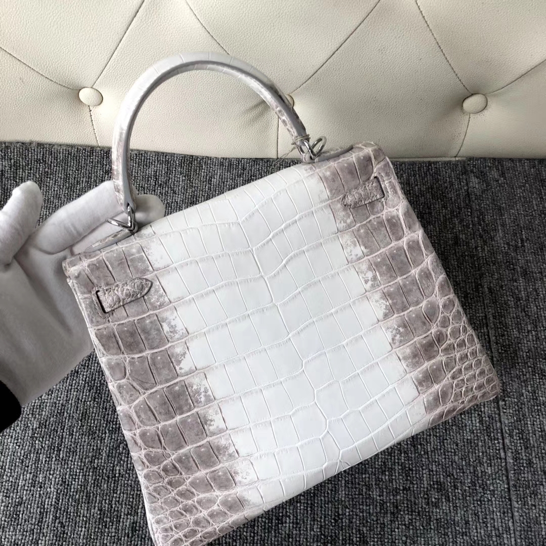 Hermès（爱马仕）Kelly 25cm Himalaya 喜马拉雅 包中皇后 银扣 品相完美 现货