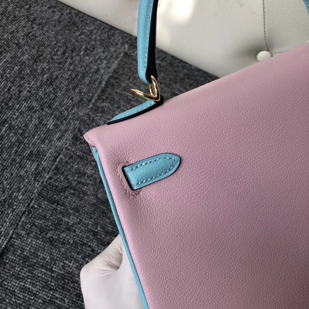 Hermès（爱马仕）Kelly 凯莉包 25cm 山羊皮 三拼色 定制