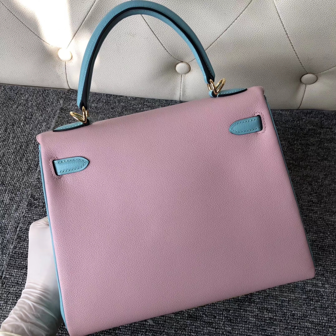 Hermès（爱马仕）Kelly 凯莉包 25cm 山羊皮 三拼色 定制