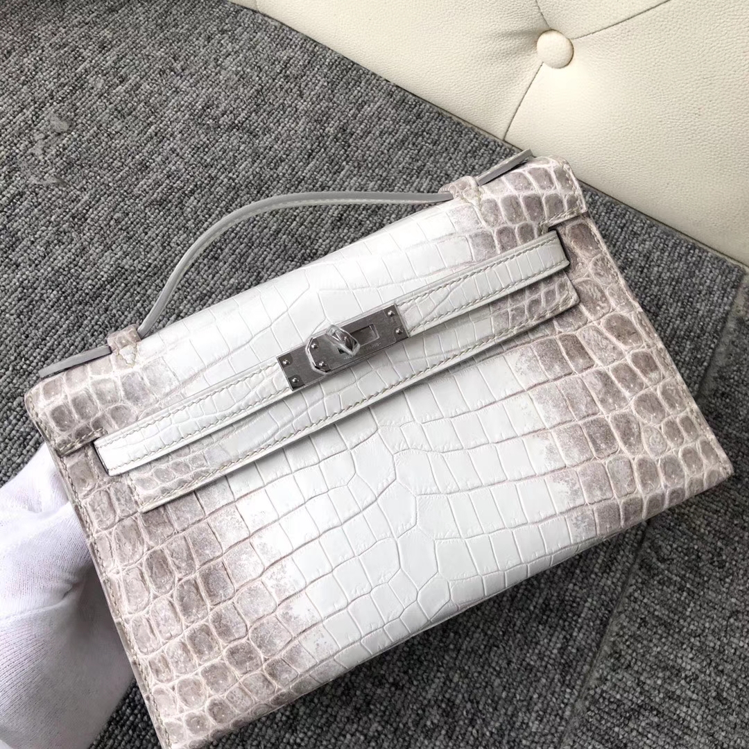Hermès(爱马仕)Mini pochette 22cm 喜马拉雅 银扣 顶级手缝 手拿包 晚宴包 定制-拉尔森鳄鱼皮具定制 - 爱马仕包包官网 Hermès(爱马仕)Mini pochette 22cm 喜马拉雅 银扣 顶级手缝 手拿包 晚宴包 定制
