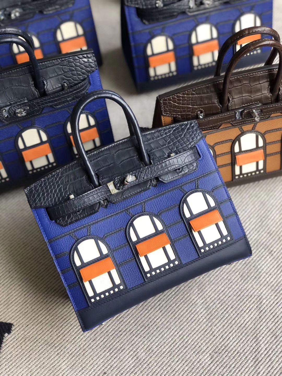 Hermès（爱马仕）Birkin 20cm 蓝色小房子 银扣 限量限量