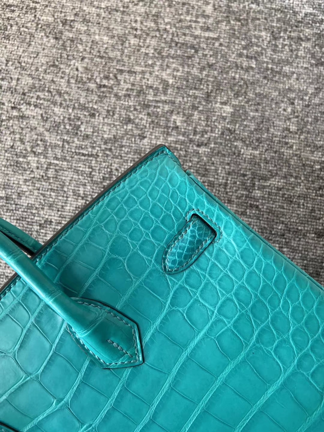 Hermès（爱马仕）Birkin 25cm Alligator matt 雾面鳄鱼 7F 孔雀蓝 Blue paon 金扣