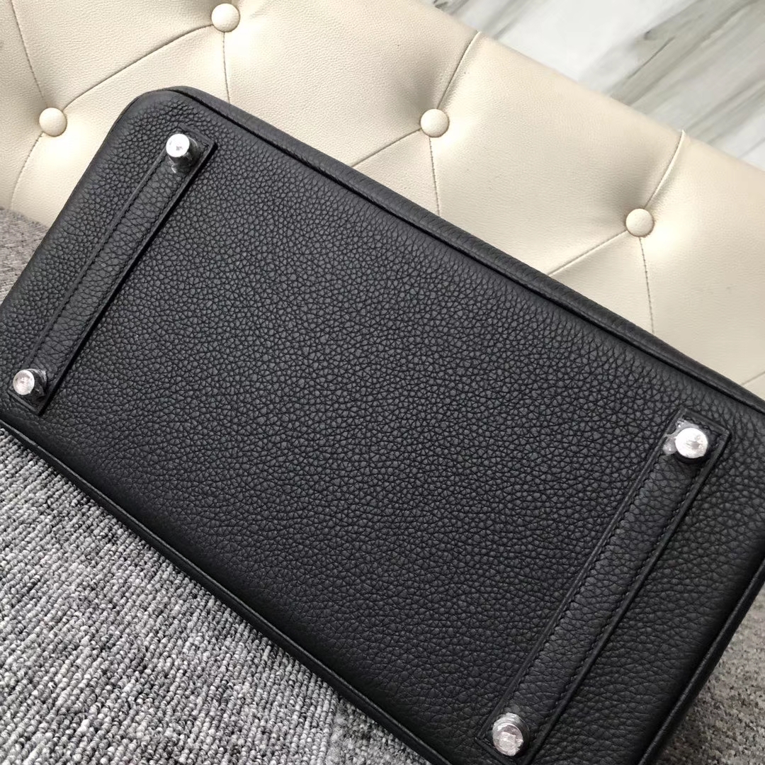 Hermès(爱马仕)Touch 系列 Birkin ck89 黑色 亮面鳄鱼 银扣 30cm 定制-拉尔森鳄鱼皮具定制 - 爱马仕包包官网 Hermès(爱马仕)Touch 系列 Birkin ck89 黑色 亮面鳄鱼 银扣 30cm 定制