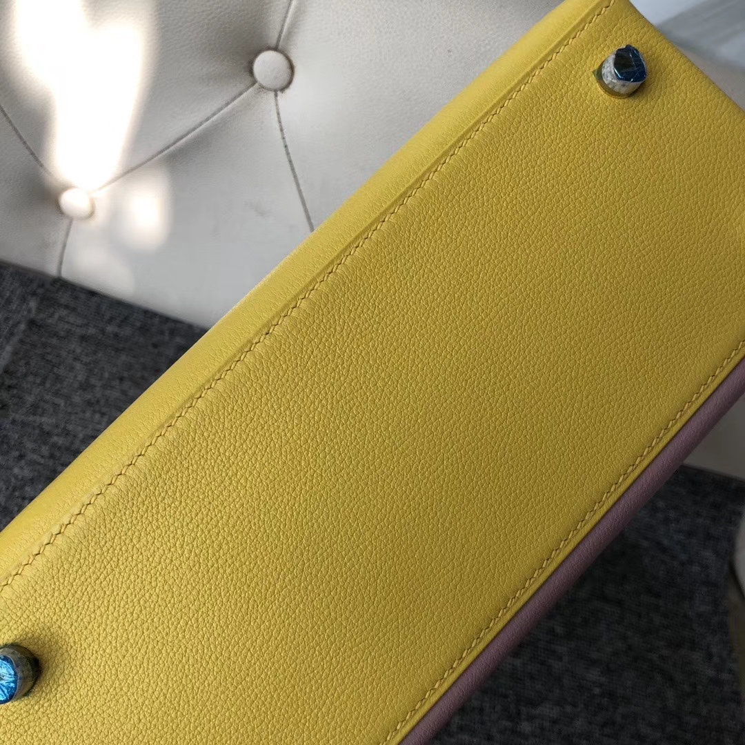 Hermès（爱马仕）Kelly 凯莉包 25cm 山羊皮 三拼色 定制