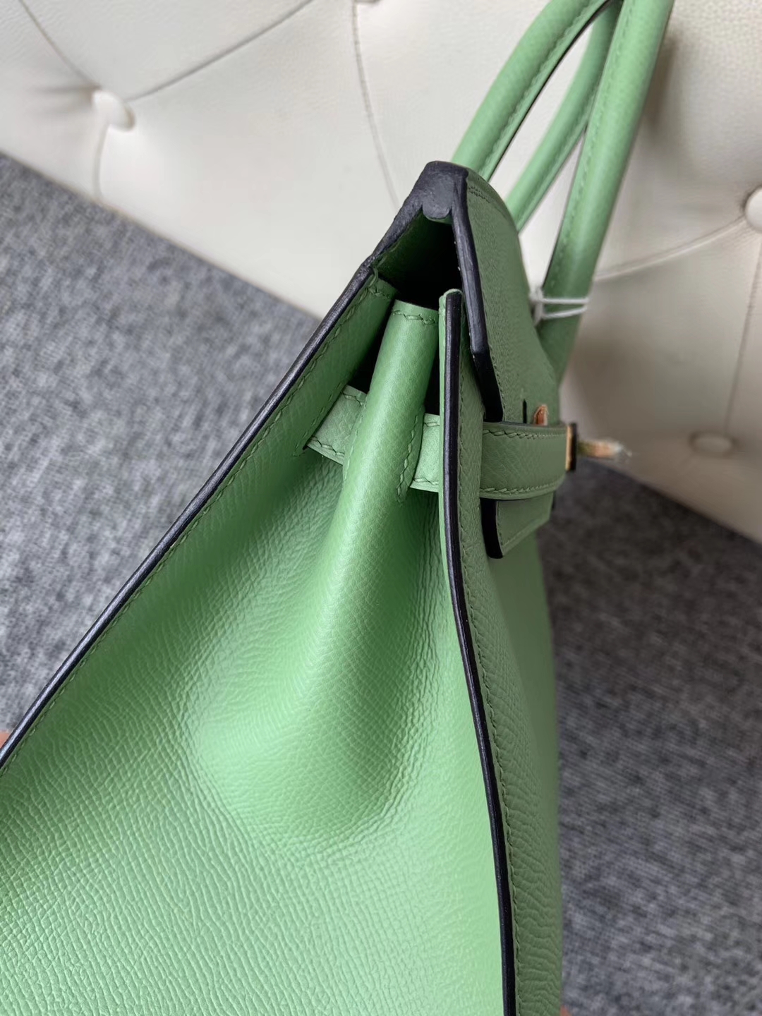 Hermès（爱马仕）Birkin 30cm 原厂掌纹皮 Epsom 3i 牛油果绿 金扣 顶级手缝