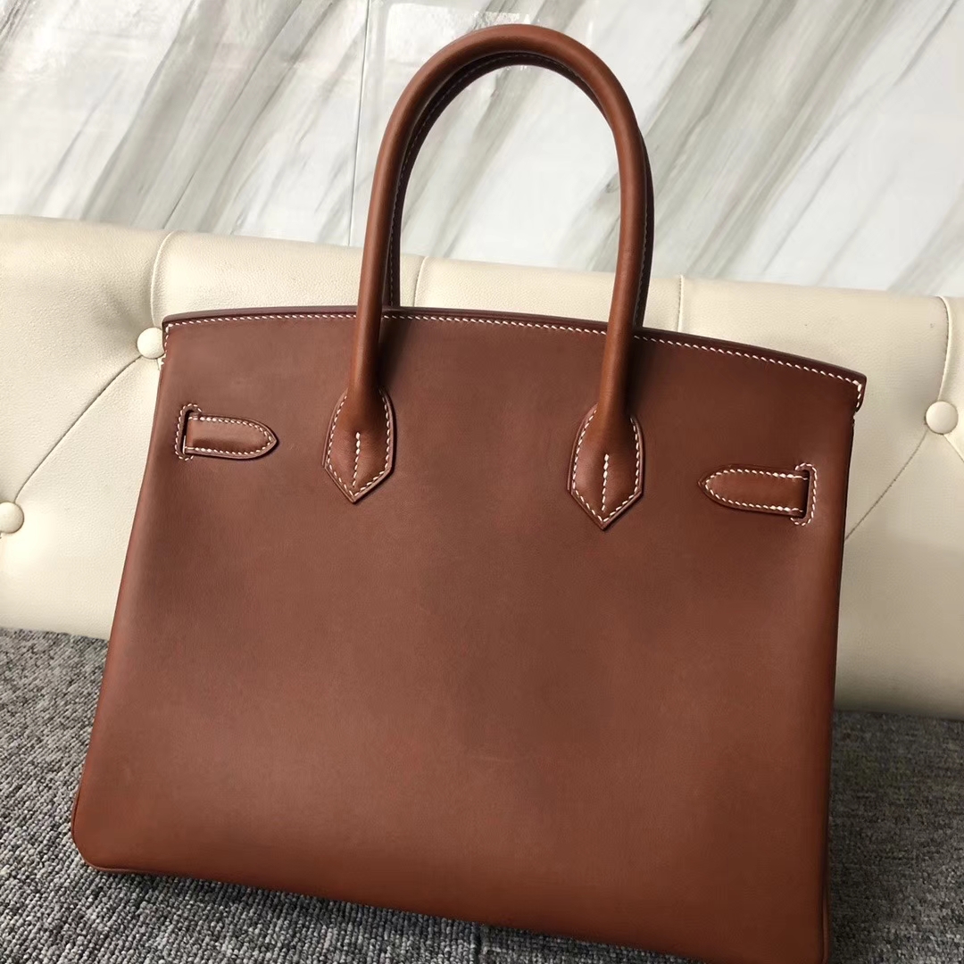 Hermès（爱马仕）Birkin 30cm 马鞍皮 经典干邑原色 金棕色 金扣 原版五金 Y刻 定制