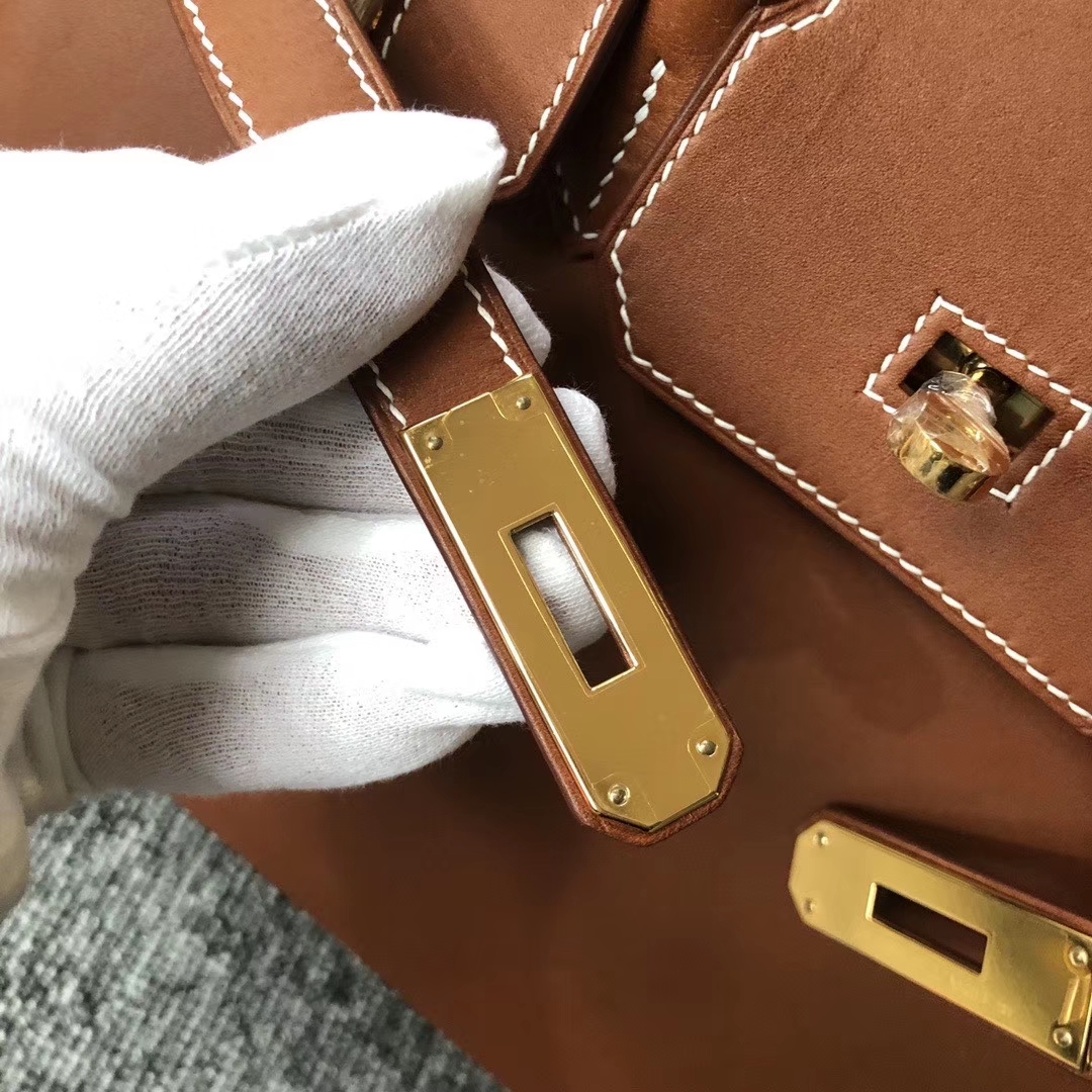 Hermès（爱马仕）Birkin 30cm 马鞍皮 经典干邑原色 金棕色 金扣 原版五金 Y刻 定制