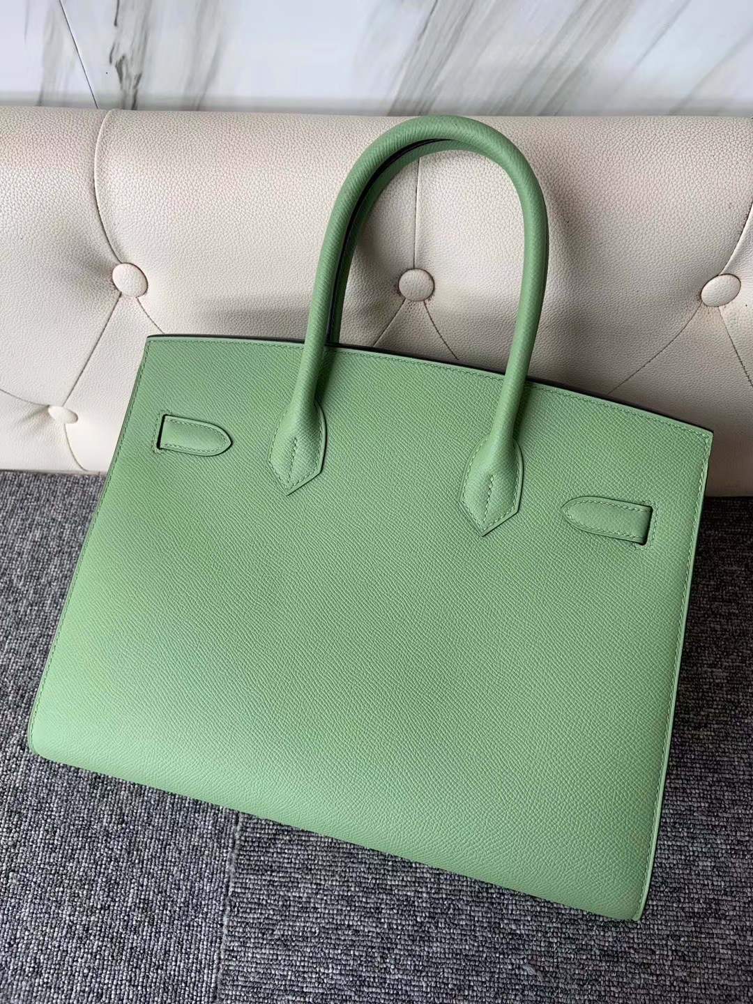 Hermès（爱马仕）Birkin 30cm 原厂掌纹皮 Epsom 3i 牛油果绿 金扣 顶级手缝
