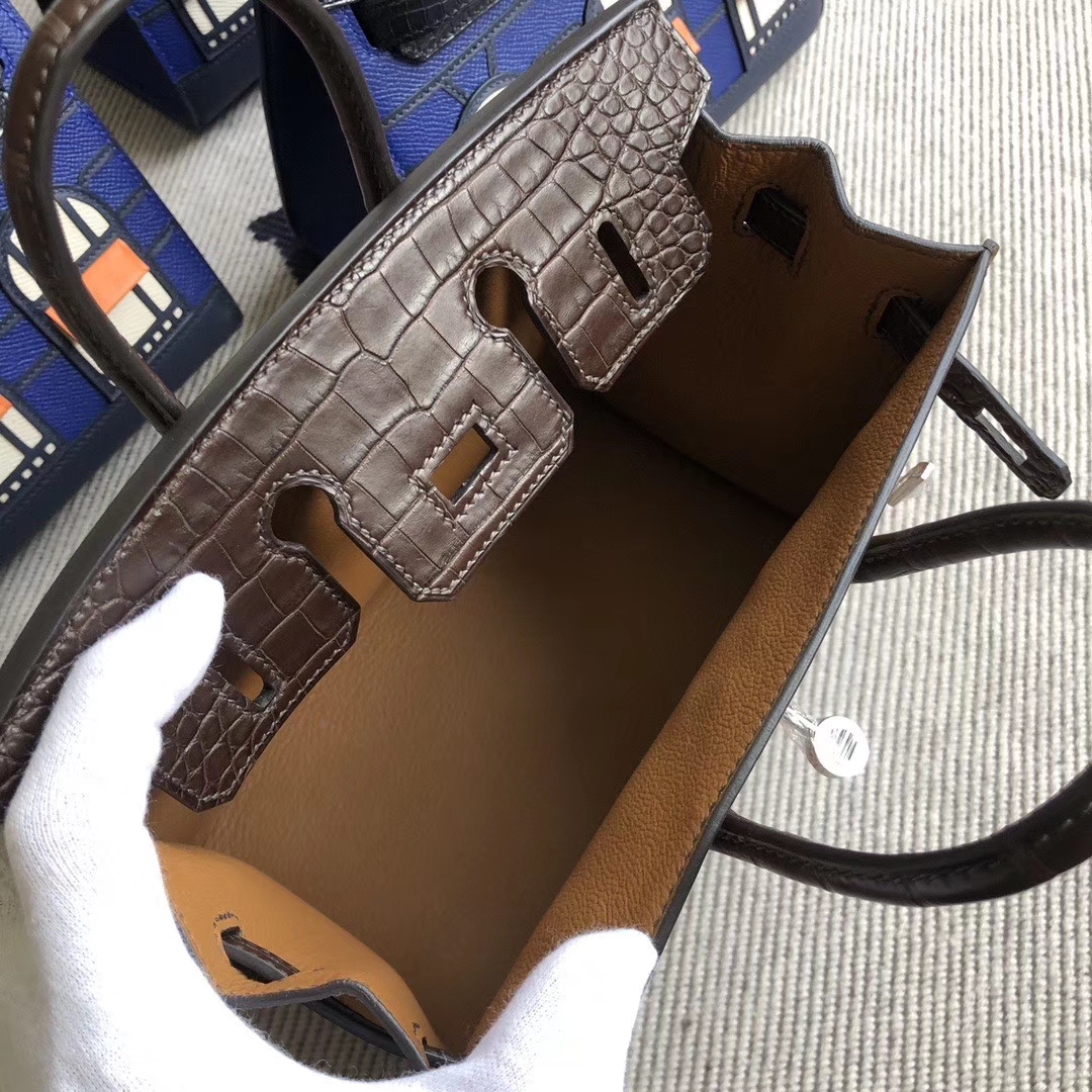 Hermès（爱马仕）Birkin 20cm “白天”棕色小房子 银扣 限量限量