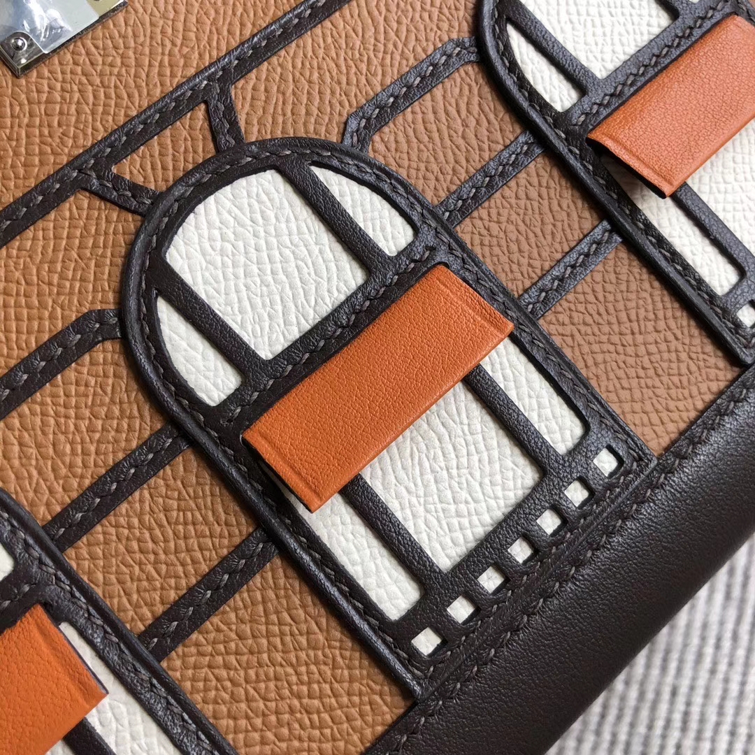Hermès（爱马仕）Birkin 20cm “白天”棕色小房子 银扣 限量限量
