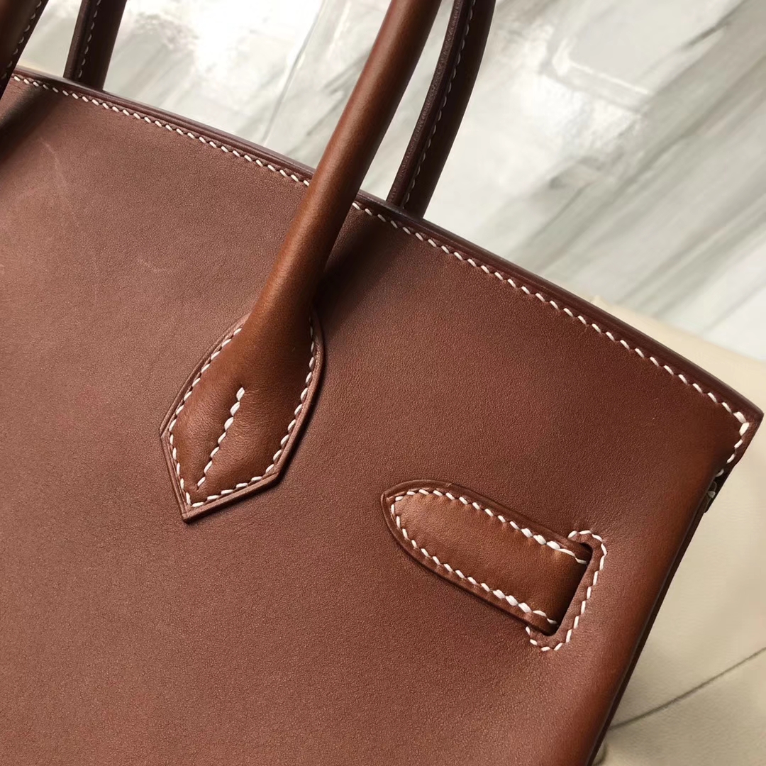 Hermès（爱马仕）Birkin 30cm 马鞍皮 经典干邑原色 金棕色 金扣 原版五金 Y刻 定制