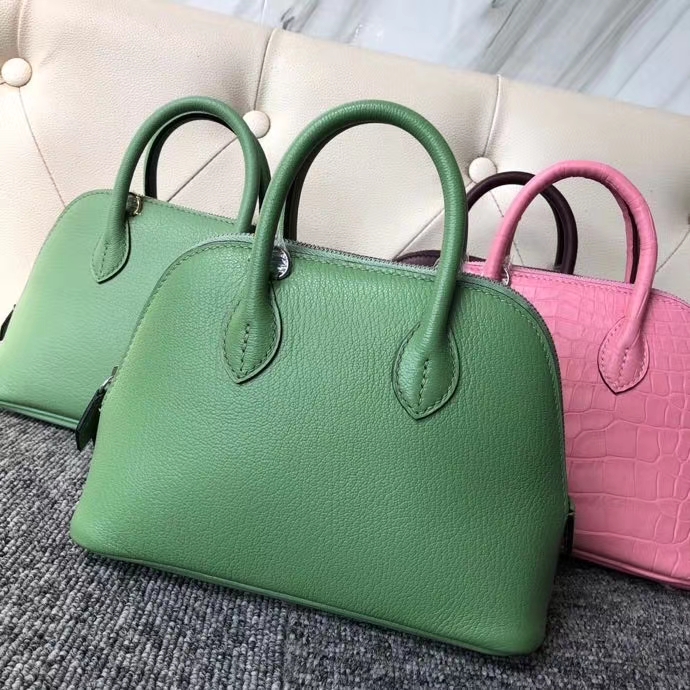 Hermès（爱马仕）Mini Bolide 山羊皮 Chevre 3i 牛油果绿 顶级手缝 小可爱 现货