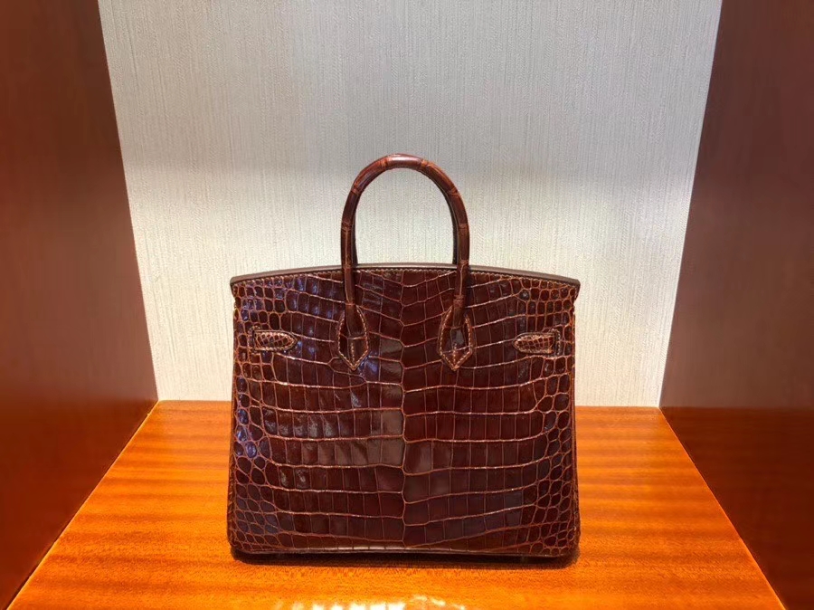 Hermès（爱马仕）Birkin 25cm Crocodile shiny 亮面鳄鱼 ck31 蜜糖棕 Miel 金扣 顶级手缝