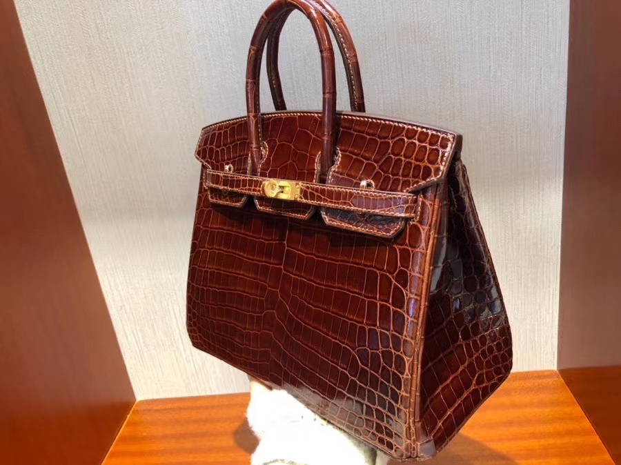 Hermès（爱马仕）Birkin 25cm Crocodile shiny 亮面鳄鱼 ck31 蜜糖棕 Miel 金扣 顶级手缝