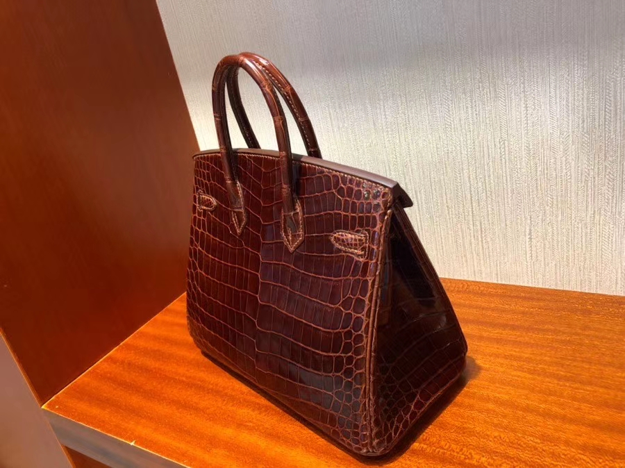 Hermès（爱马仕）Birkin 25cm Crocodile shiny 亮面鳄鱼 ck31 蜜糖棕 Miel 金扣 顶级手缝