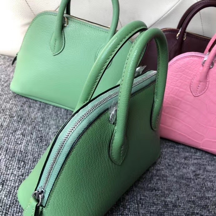 Hermès（爱马仕）Mini Bolide 山羊皮 Chevre 3i 牛油果绿 顶级手缝 小可爱 现货