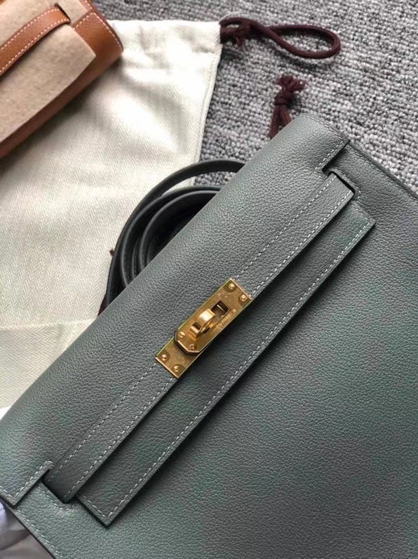 Hermès（爱马仕）kelly danse evecolor 杏绿色 swift皮 金扣 顶级手缝