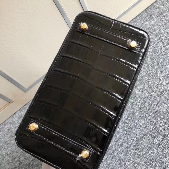 Hermès（爱马仕）Birkin 25cm Crocodile shiny 亮面鳄鱼 ck89 黑色 金扣 顶级手缝 现货