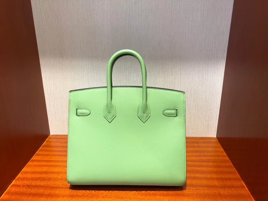 Hermès（爱马仕）Birkin 铂金包 Epsom 原厂掌纹皮  3i 牛油果绿 金扣 外缝 25cm 现货