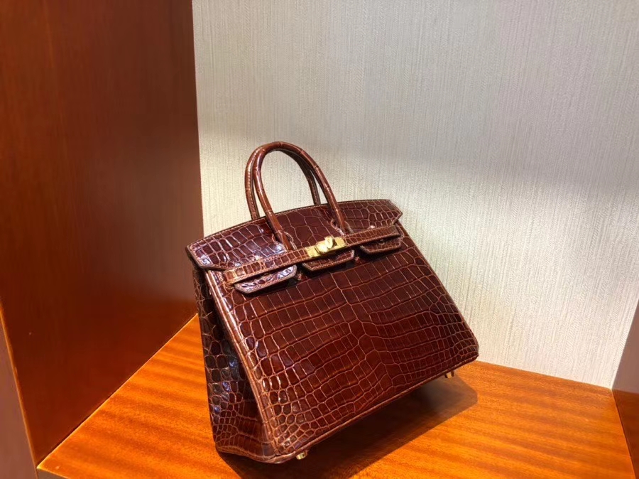 Hermès（爱马仕）Birkin 25cm Crocodile shiny 亮面鳄鱼 ck31 蜜糖棕 Miel 金扣 顶级手缝
