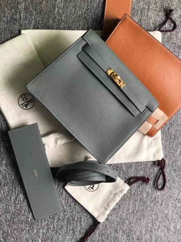 Hermès（爱马仕）kelly danse evecolor 杏绿色 swift皮 金扣 顶级手缝
