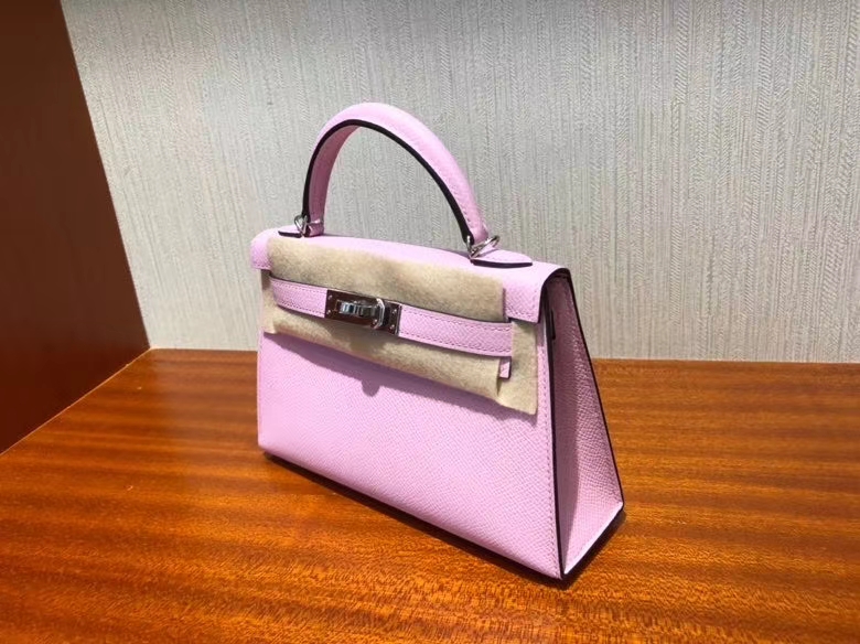 Hermès（爱马仕）Mini kelly ll Epsom 原厂掌纹皮 x9 锦葵紫 银扣 顶级手缝