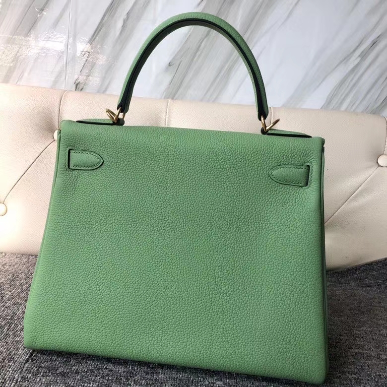 Hermès(爱马仕)Kelly 28cm 原厂小牛皮 togo 3i 牛油果绿 金扣 顶级手缝 现货-拉尔森鳄鱼皮具定制 - 爱马仕包包官网 Hermès(爱马仕)Kelly 28cm 原厂小牛皮 togo 3i 牛油果绿 金扣 顶级手缝 现货