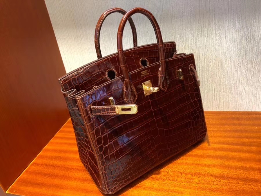Hermès(爱马仕)Birkin 25cm Crocodile shiny 亮面鳄鱼 ck31 蜜糖棕 Miel 金扣 顶级手缝-拉尔森鳄鱼皮具定制 - 爱马仕包包官网 Hermès(爱马仕)Birkin 25cm Crocodile shiny 亮面鳄鱼 ck31 蜜糖棕 Miel 金扣 顶级手缝