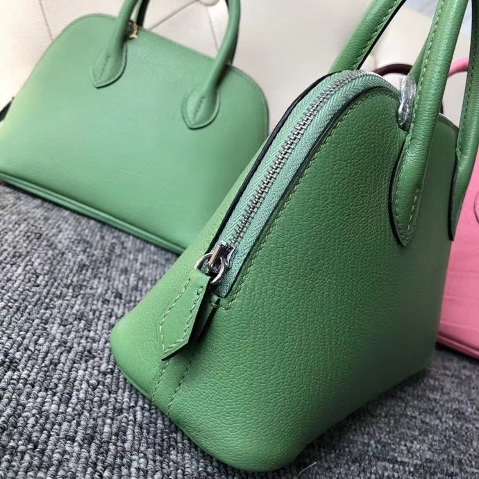 Hermès（爱马仕）Mini Bolide 山羊皮 Chevre 3i 牛油果绿 顶级手缝 小可爱 现货