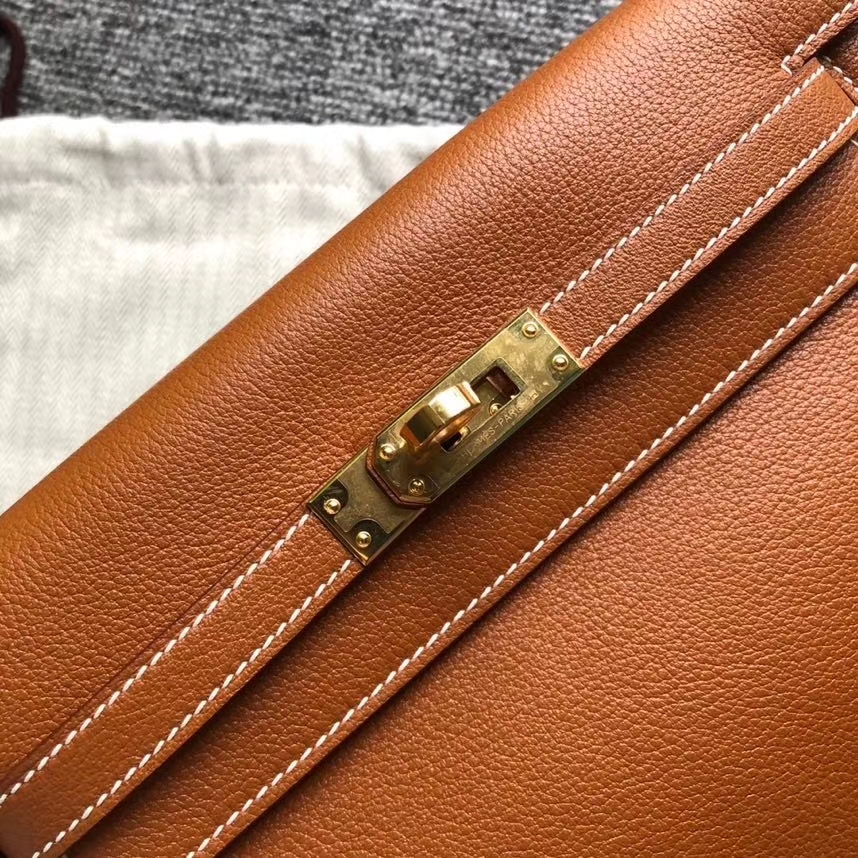 Hermès(爱马仕)kelly danse evecolor ck37 金棕色 Gold swift皮 金扣 顶级手缝-拉尔森鳄鱼皮具定制 - 爱马仕包包官网 Hermès(爱马仕)kelly danse evecolor ck37 金棕色 Gold swift皮 金扣 顶级手缝