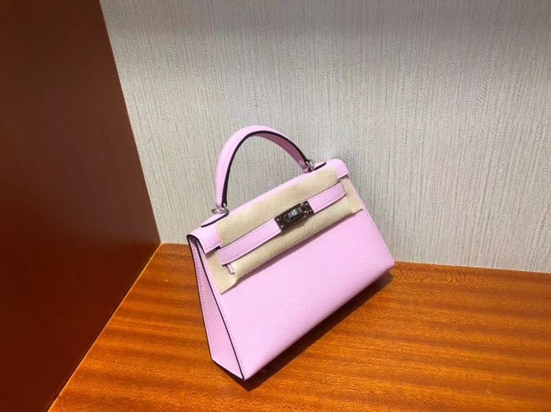 Hermès（爱马仕）Mini kelly ll Epsom 原厂掌纹皮 x9 锦葵紫 银扣 顶级手缝
